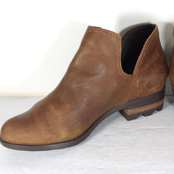 Sorel Women's Lolla II US 8,5 Brown Leather Cut-Out Ankle Booties Boots - Picture 8 of 16